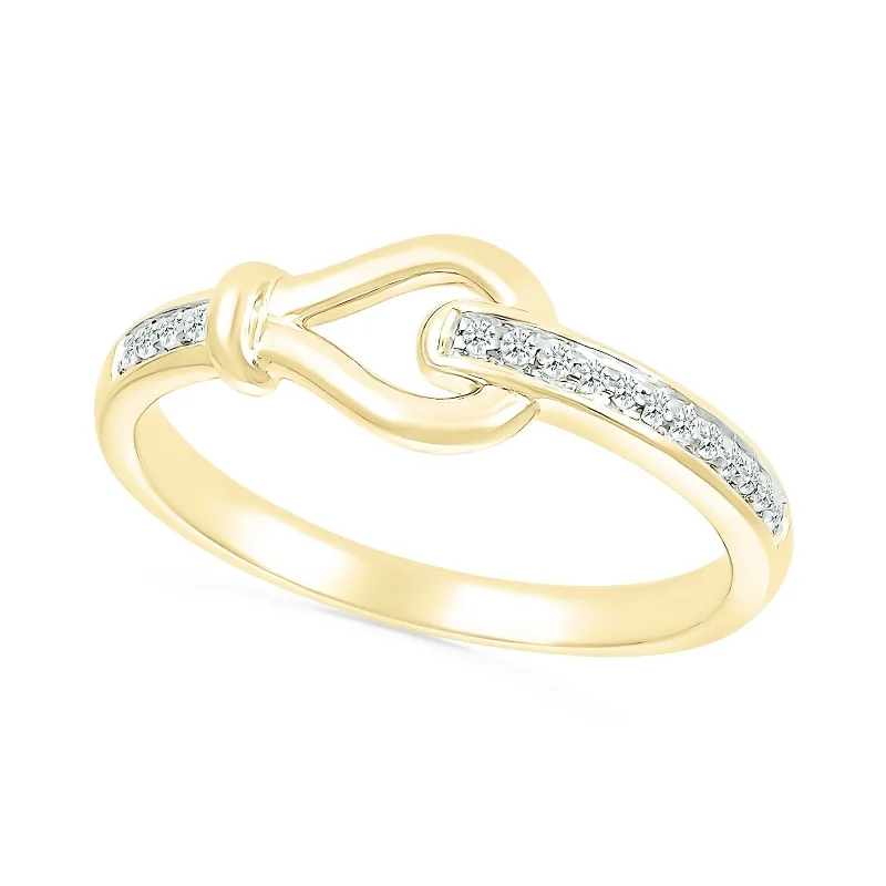 Women’s twisted band engagement rings-and Diamond Gancini Loop Ring