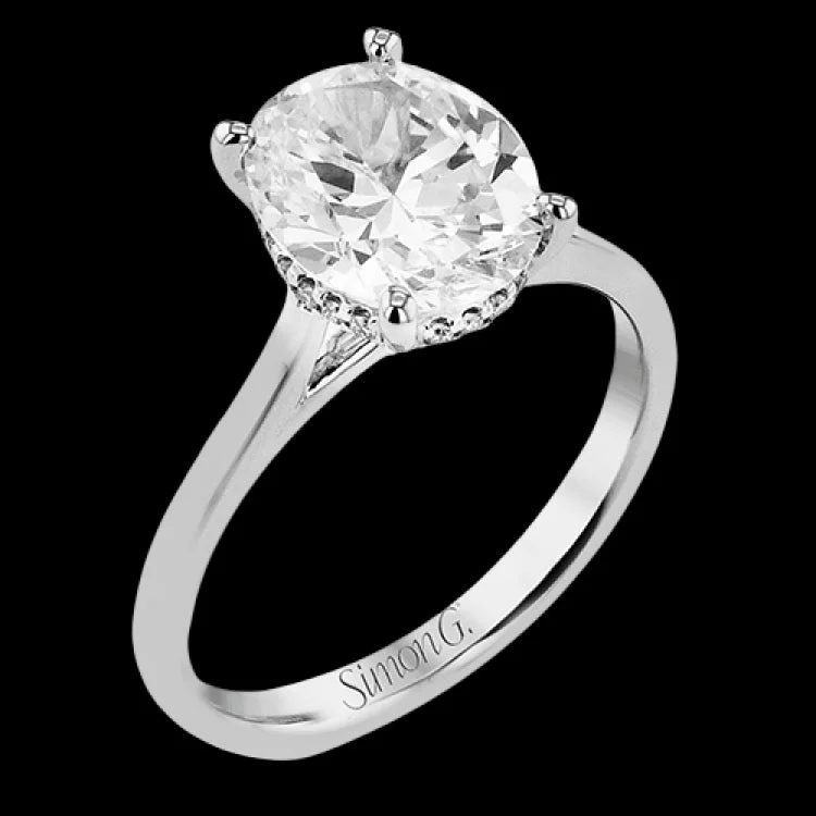 Women’s engraved engagement rings-LR4055 ENGAGEMENT RING