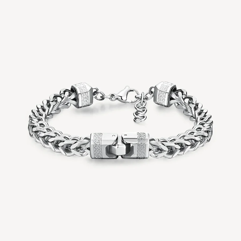 Women’s handmade bracelets-Square Knocker Bracelet in Stainless Steel