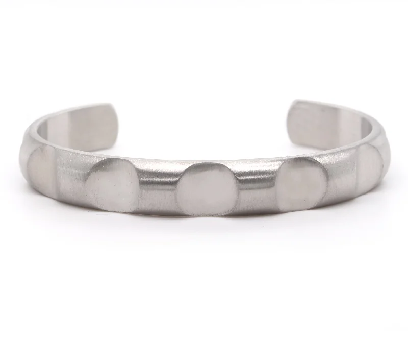 Women’s infinity bracelets-Round Cut Stainless Steel Cuff Bracelet