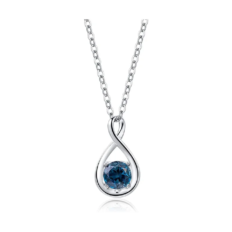 Women’s elegant necklaces-"Birthstone" December Gemstone Sterling Silver Necklace