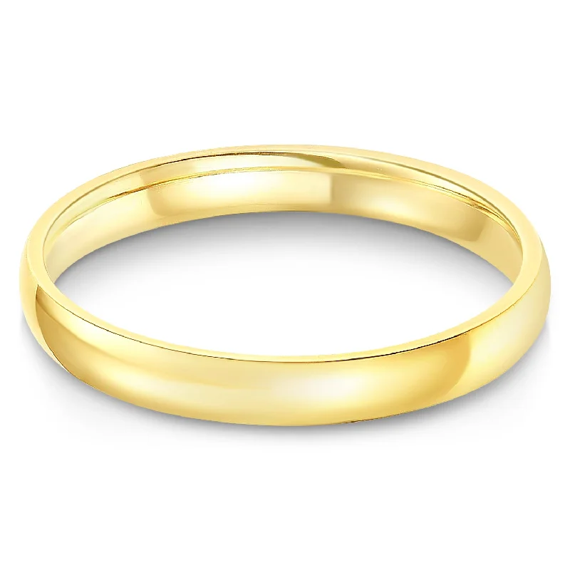 Women’s unique wedding rings and engagement rings-14k Solid Gold 3mm Plain Standard Classic Fit Traditional Wedding Band Ring