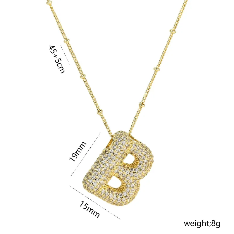 Letter B Necklace-Gold