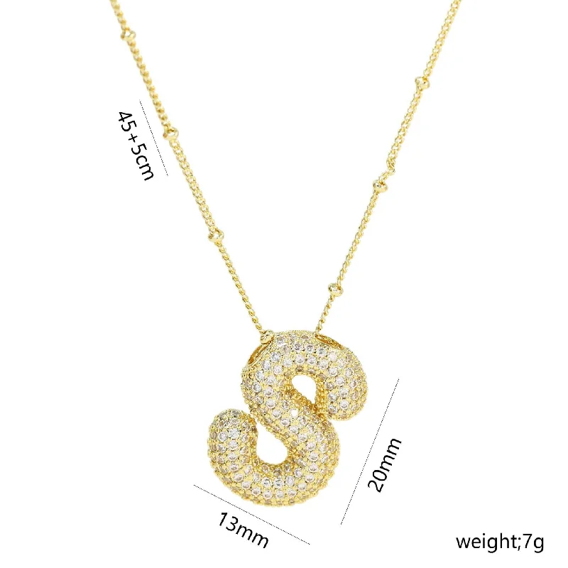 Letter S Necklace-Gold