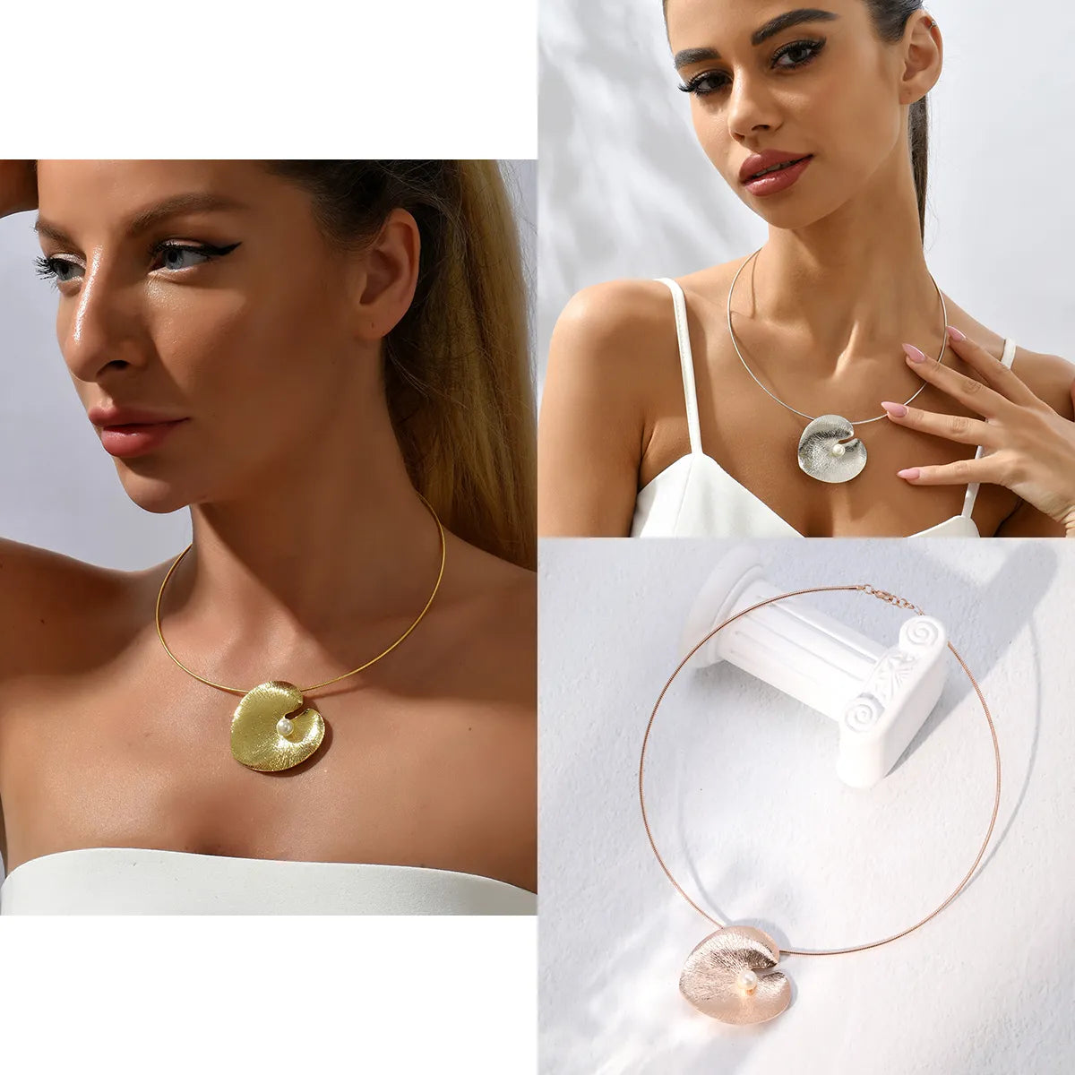 Women’s leather necklaces-Elegant Heart Shape Copper 18k Gold Plated Pearl Choker In Bulk