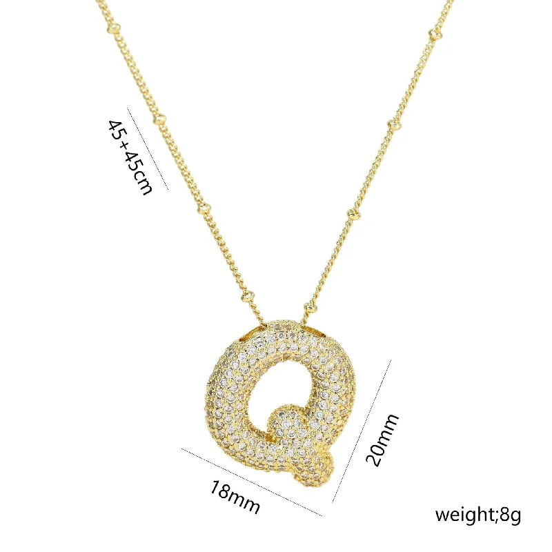 Letter Q Necklace-Gold