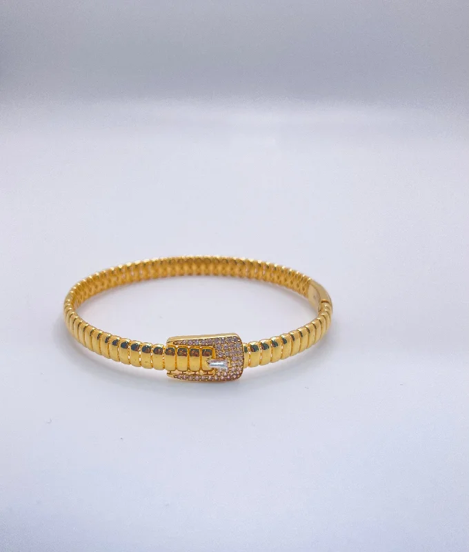 Women’s diamond bracelets for weddings-21k Gold Buckle Bracelet