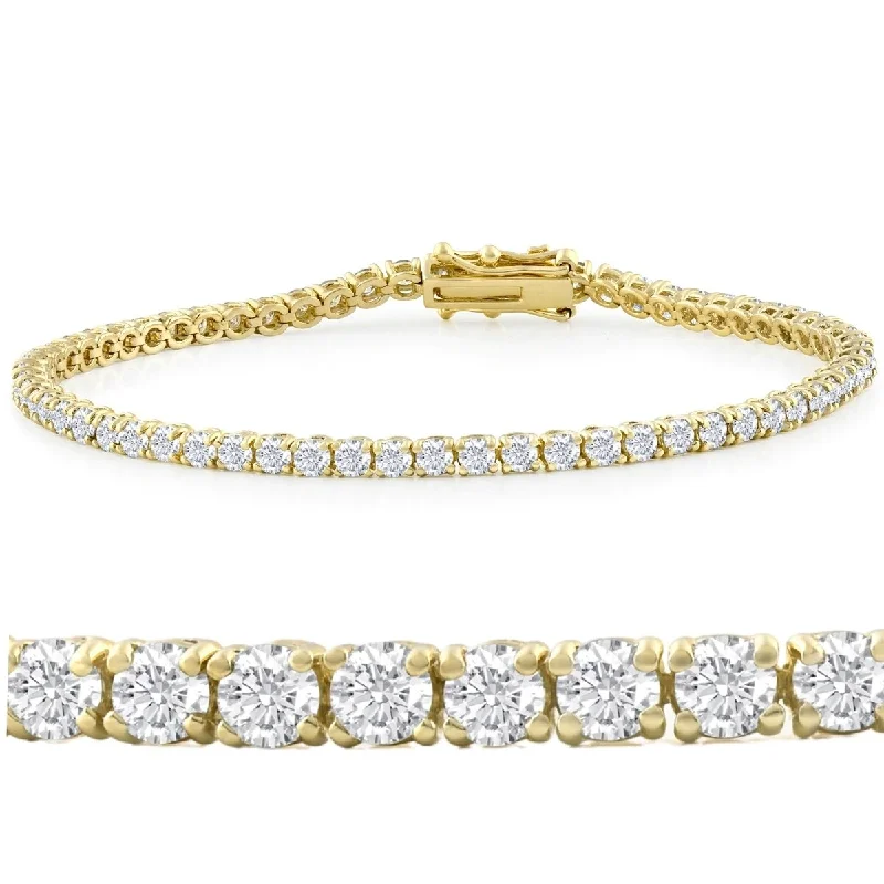 Women’s thick bangles-5ct Diamond Tennis Bracelet 14K Yellow Gold 7"