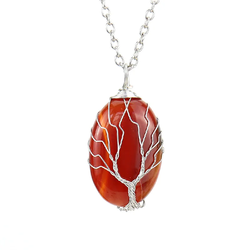 Silver + Red Agate