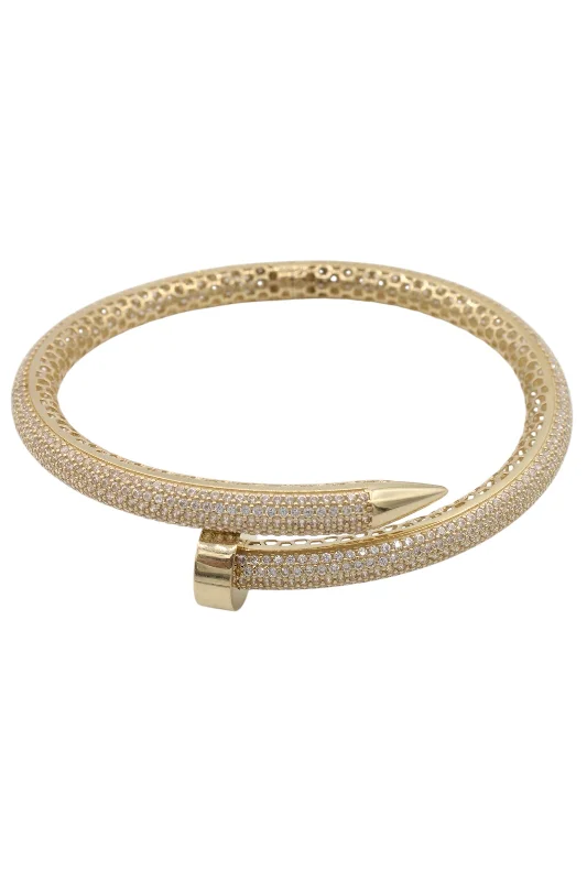 Women’s cute bracelets-*NEW* PA 14K Women’s Nail Full CZ Bracelet  JTJ™