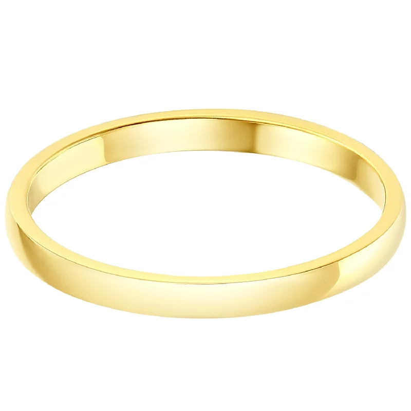 Women’s alternative engagement rings-14k Solid Gold 2mm Plain Standard Classic Fit Traditional Wedding Band Ring