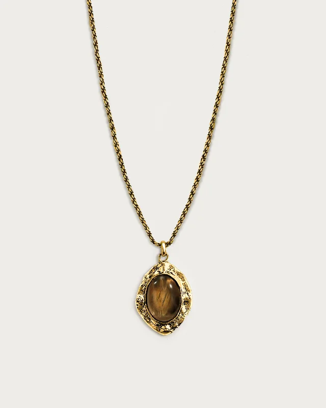 Women’s stylish necklaces-Gold Tiger's Eye Savannah Long Necklace