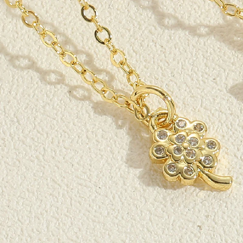 Full Zirconium Flower Necklace