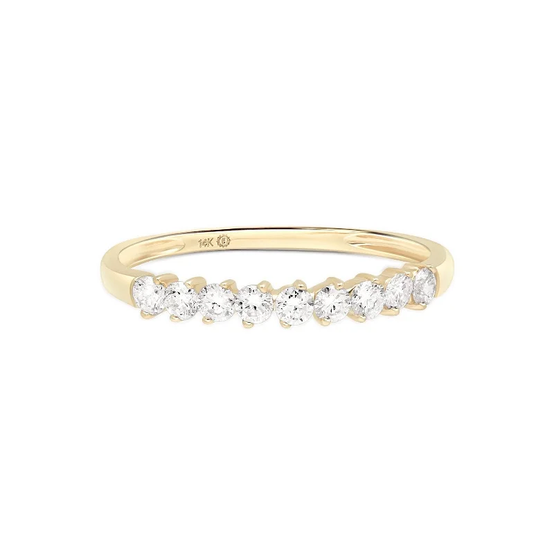 Women’s engagement rings with opals-Floating Diamond Eternity Band