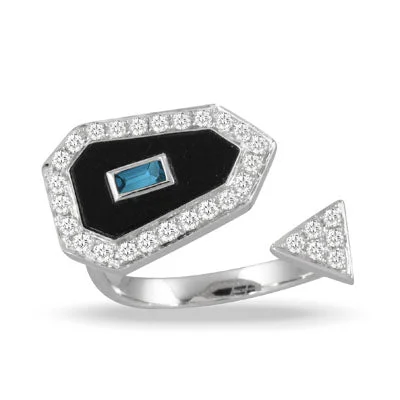 Women’s engagement rings with large stones-Black Onyx and Diamond Earrings