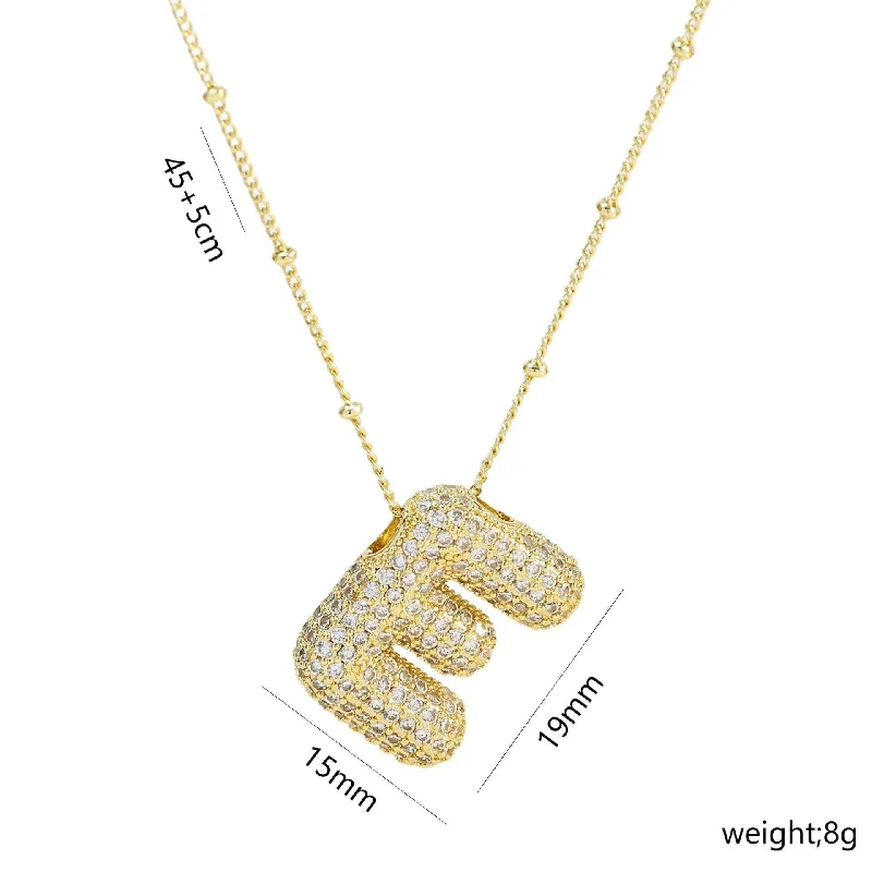 Letter E Necklace-Gold