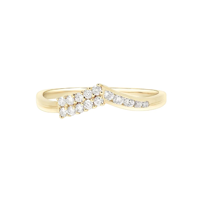 Women’s unique vintage engagement rings-Diamond Chevron Eternity Band