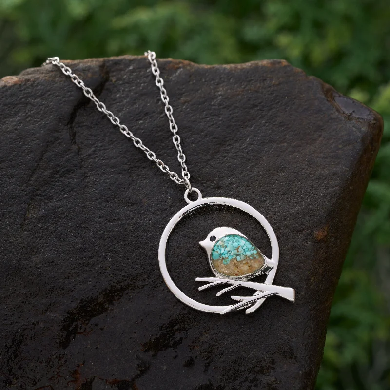 Women’s silver pendant necklaces-Sand Birdie Branch Necklace