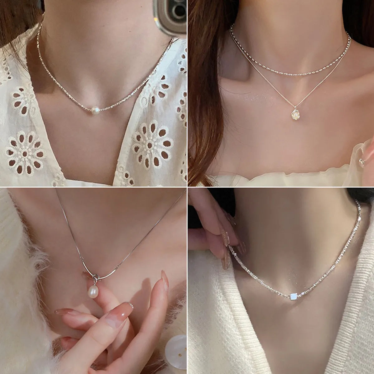 Women’s diamond pendant necklaces-Simple Style Round Natural Stone Freshwater Pearl Copper Plating Gold Plated Necklace