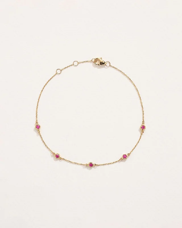 Women’s gold and silver bracelets-Ruby Station Bracelet