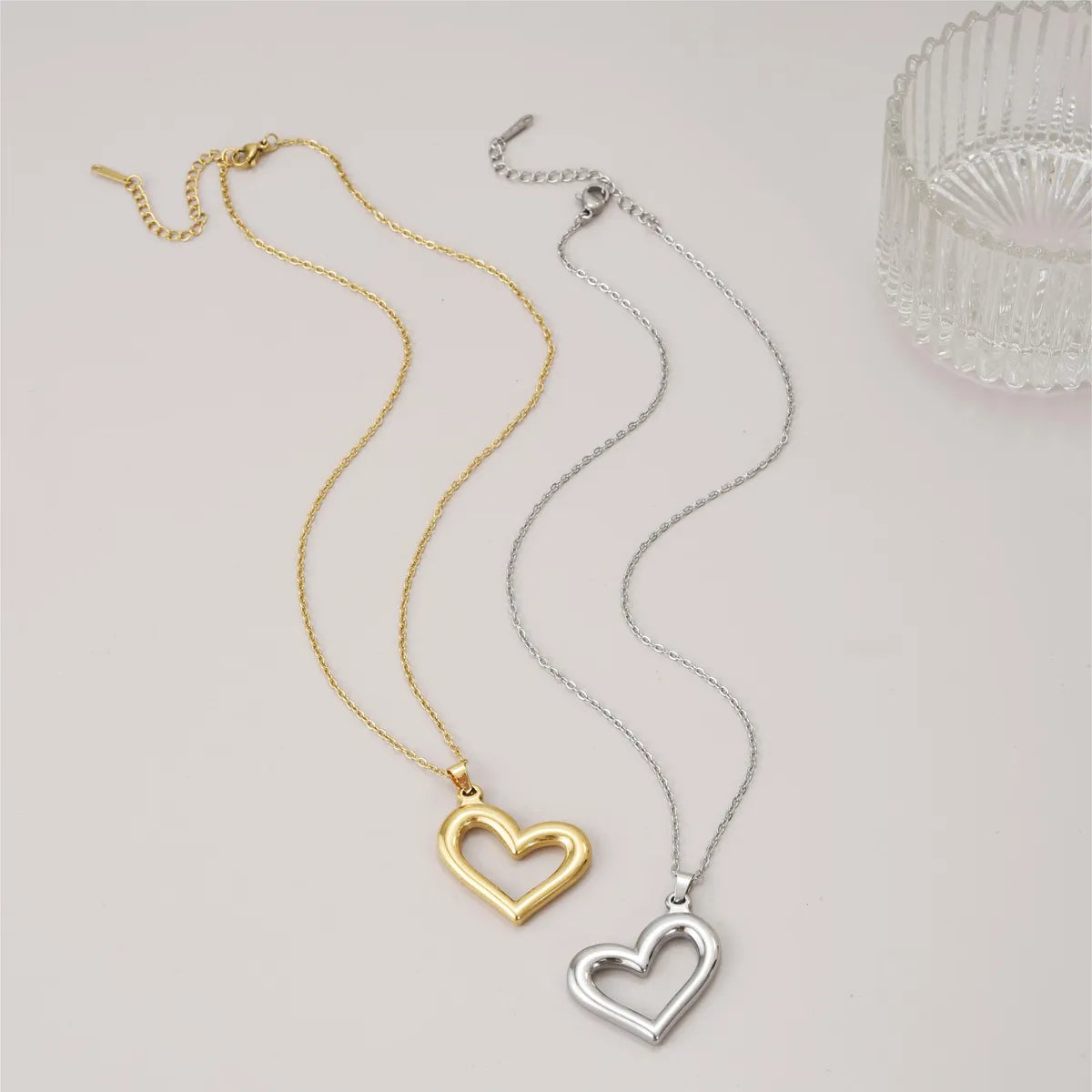 Women’s bohemian necklaces-Simple Style Commute Heart Shape Stainless Steel Polishing Plating 18k Gold Plated Pendant Necklace