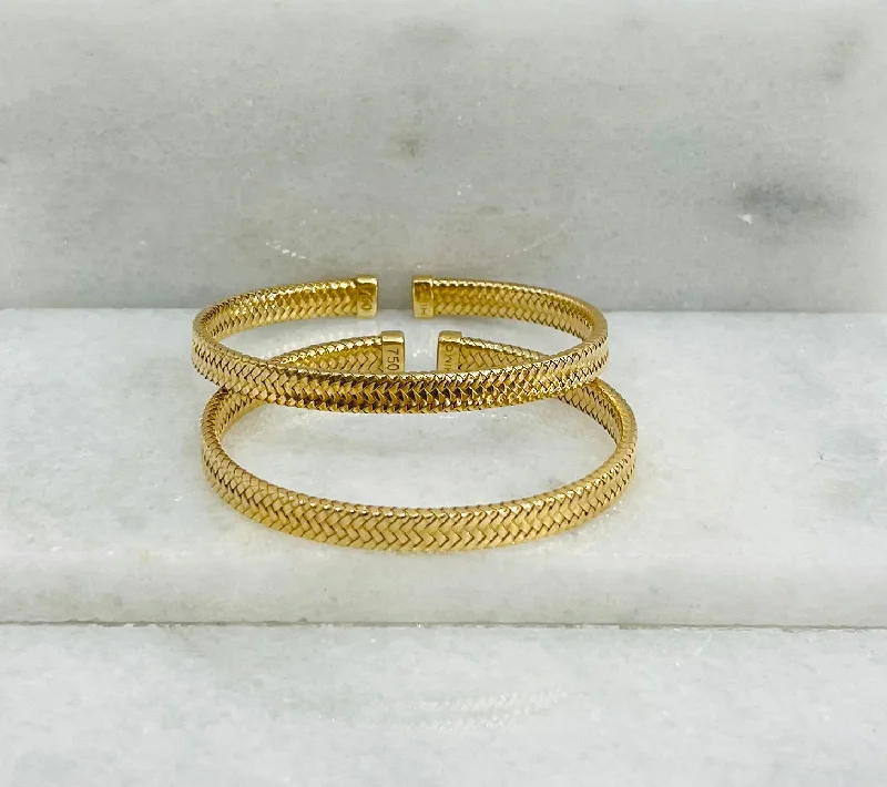 Women’s pearl cuff bracelets-18k Gold Himo Cuff Bracelets