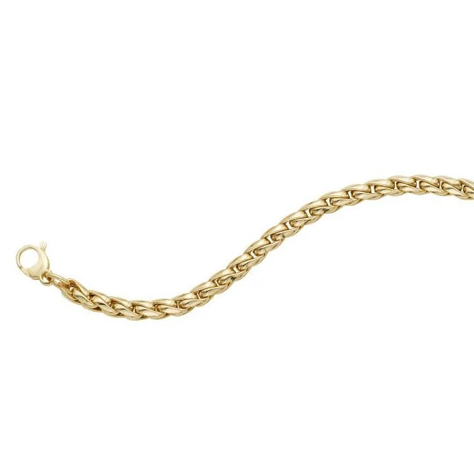 Women’s engraved cuff bracelets-Fancy Round Curb Chain Bracelet in 14K Yellow Gold