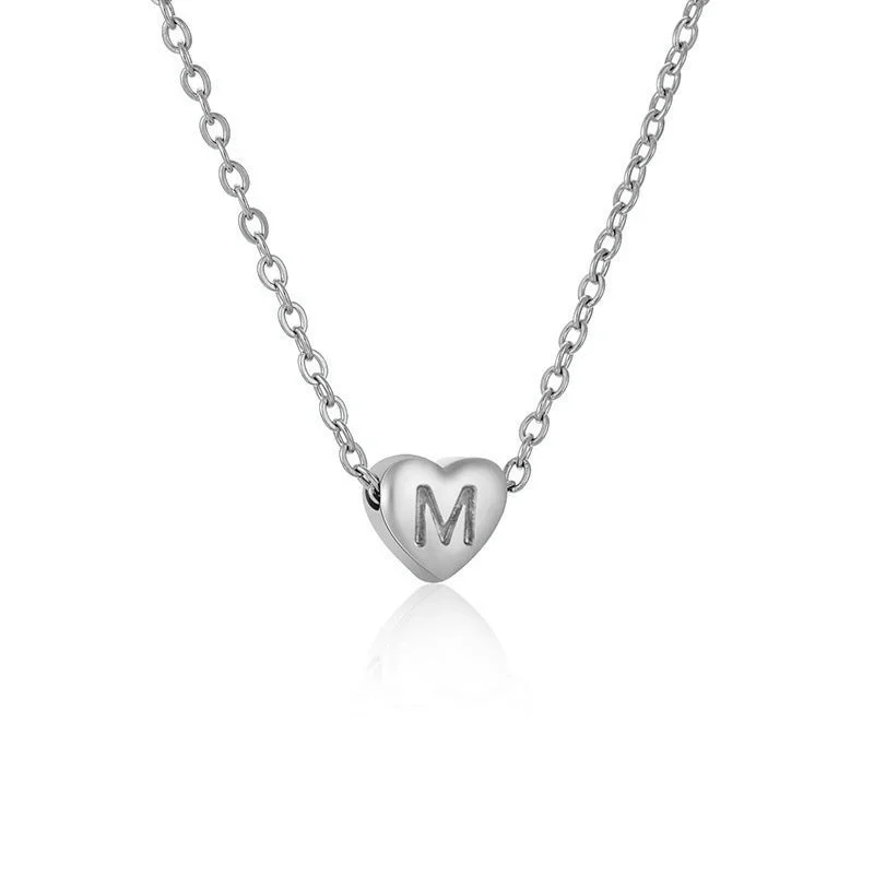 Silver Letter Necklace M