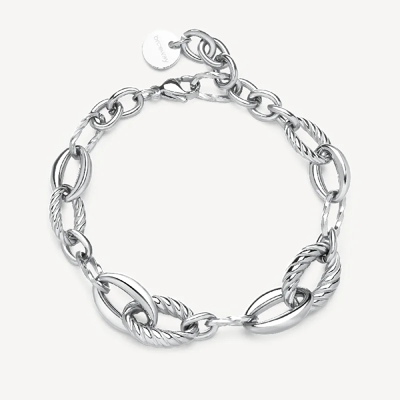 Women’s gemstone bracelets-Graduated Ring Bracelet in Stainless Steel