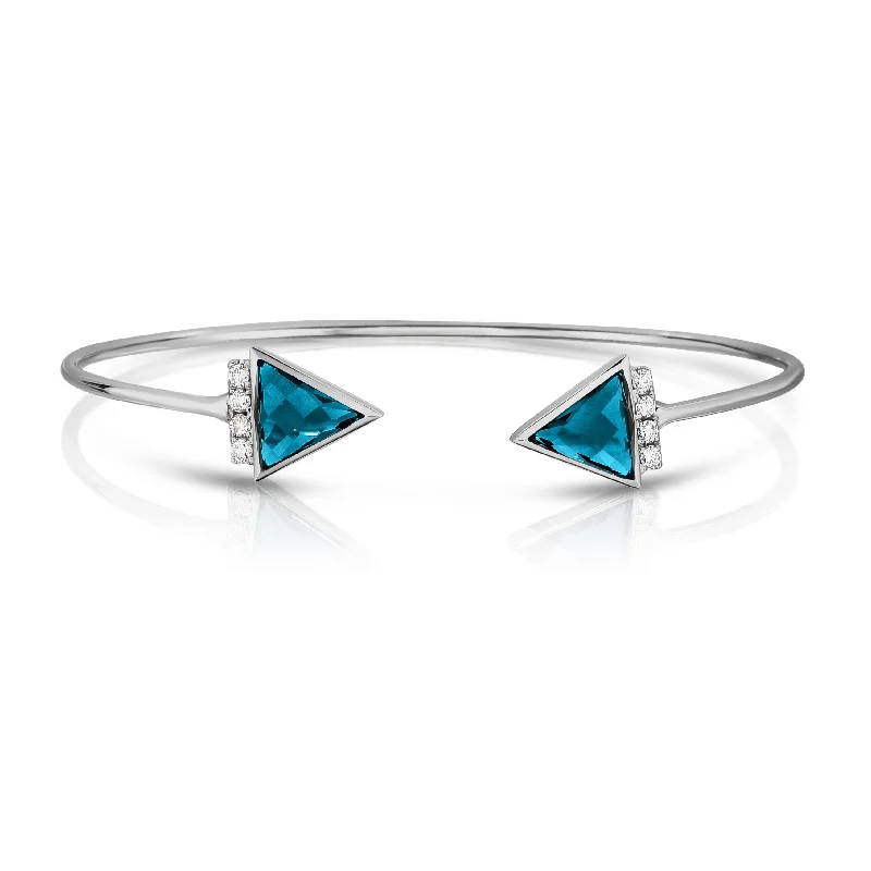 Women’s thick bangles-London Blue Topaz and Diamond Bracelet