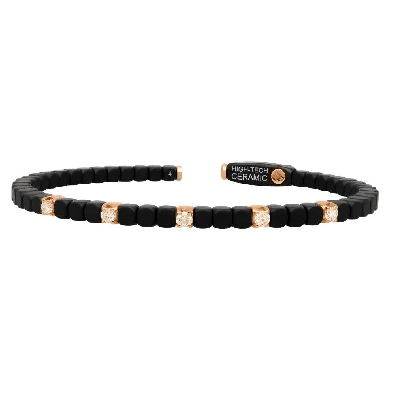 Women’s eco-friendly bracelets-Diamond Ceramic Bead Bracelet