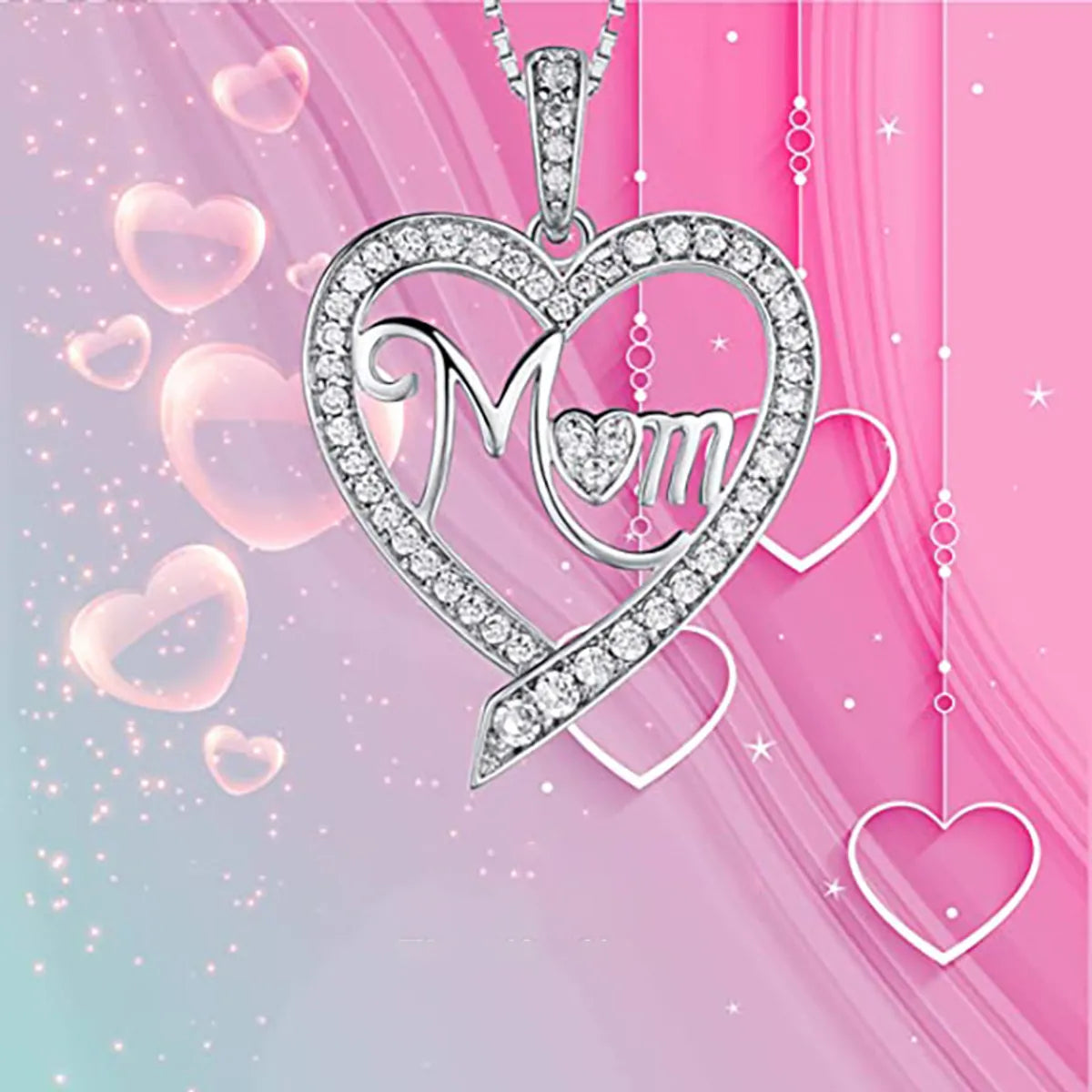 Women’s silver necklaces-Ig Style Sweet Letter Heart Shape Copper Inlay Zircon Pendant Necklace