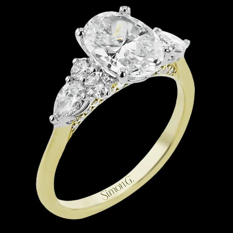 Women’s engagement rings with large stones-LR2563-OV ENGAGEMENT RING