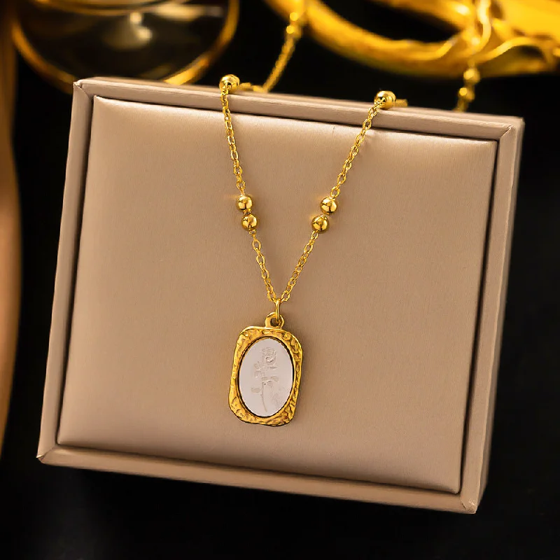 Yc [H354] Magic Mirror Necklace [Gold]