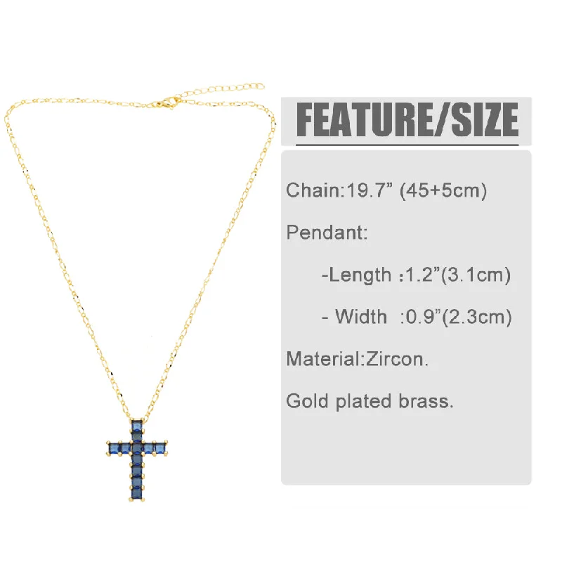 Women’s chic necklaces-Simple Style Cross Copper Plating Inlay Zircon 18k Gold Plated Necklace Pendant