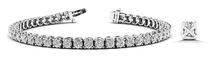 Women’s statement bracelets-Brilliant cut Diamonds " X Chaton " Bracelet