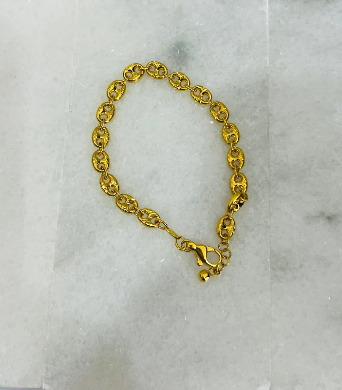 Women’s crystal bracelets-21k Gold Link Bracelet