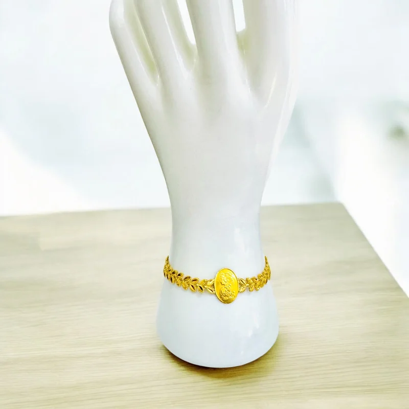 Women’s heart-shaped bracelets-21k Gold Ounsa Leaf Bracelet