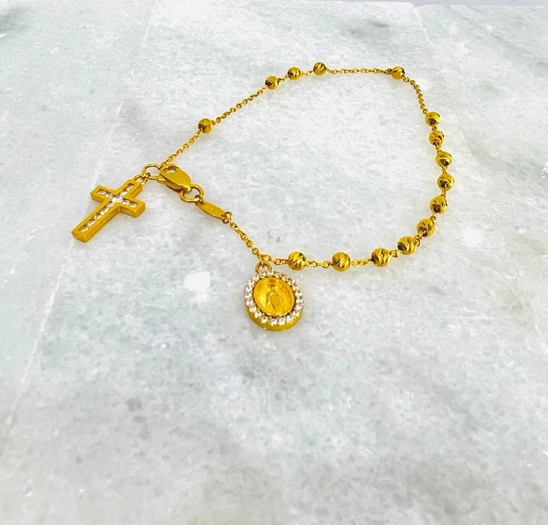 Women’s modern bangles-21k Gold Rosary Bracelet