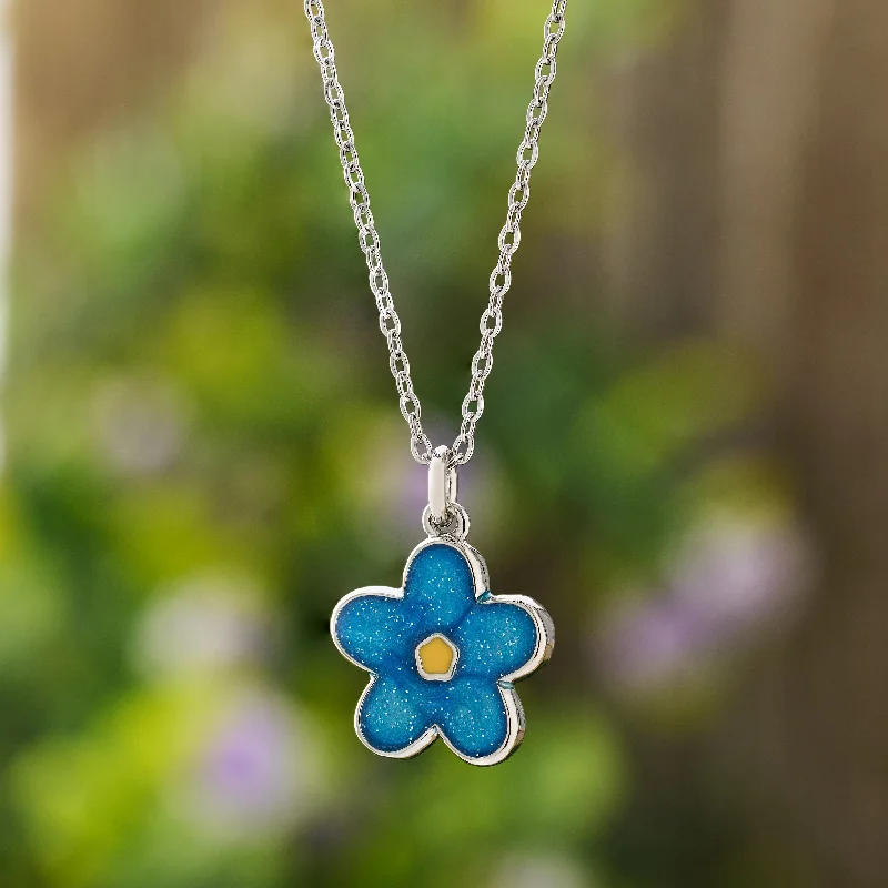 Women’s custom necklaces-Little Forget-Me-Not Flower Necklace