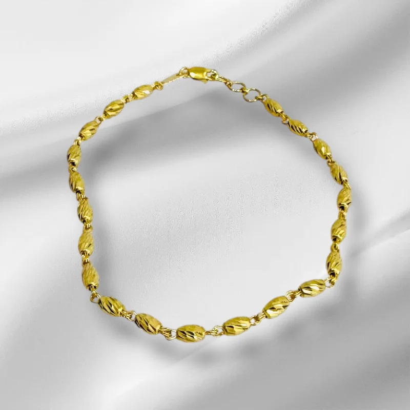 Women’s hammered bangles-21k Gold Beaded Bracelet