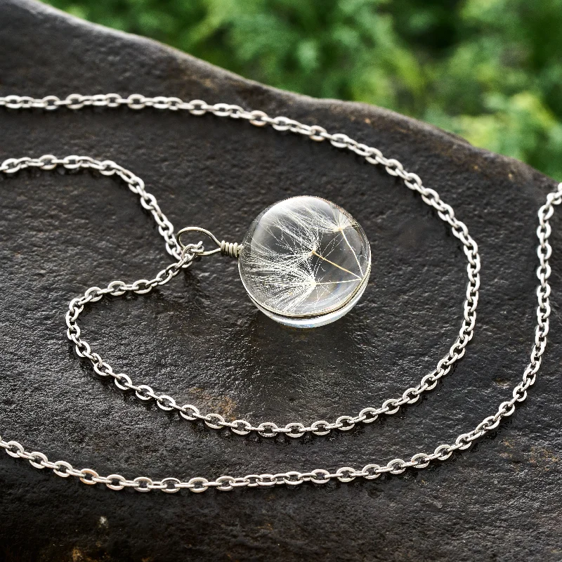 Women’s birthstone necklaces-Dandelion Wish Necklace