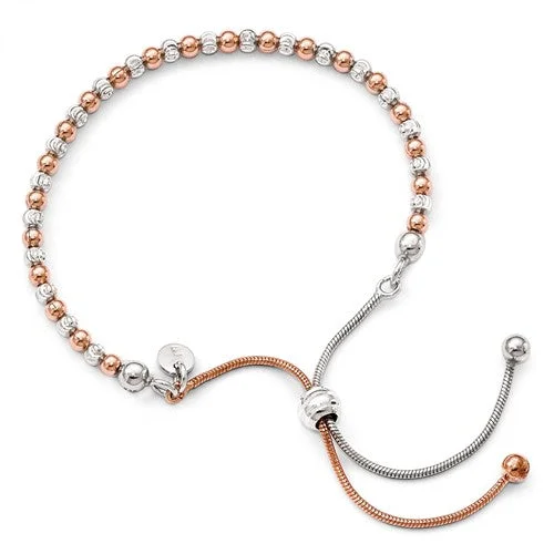 Women’s pearl bracelets-Leslie's Sterling Silver Rose Gold-Plated D/C Adjustable Bracelet