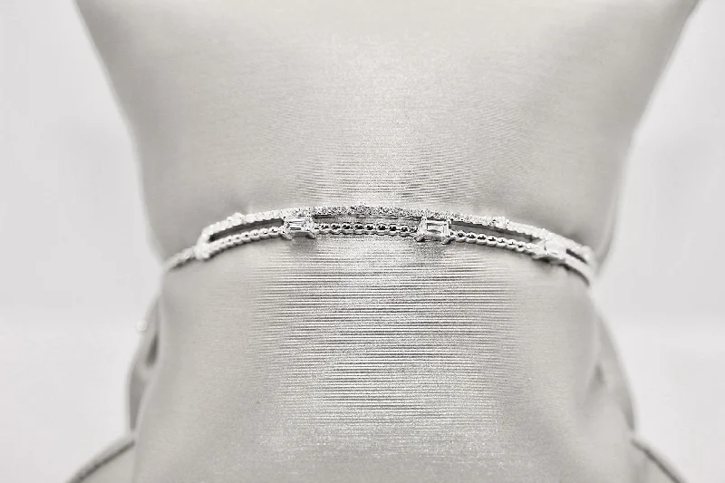 Women’s infinity bangles-18k White Gold Diamond Bracelet