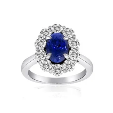 Women’s luxury engagement rings-Sapphire and Diamond Ring