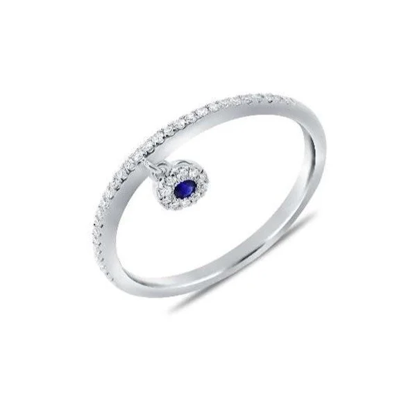 Women’s floral engagement rings-Sapphire and Diamond Ring