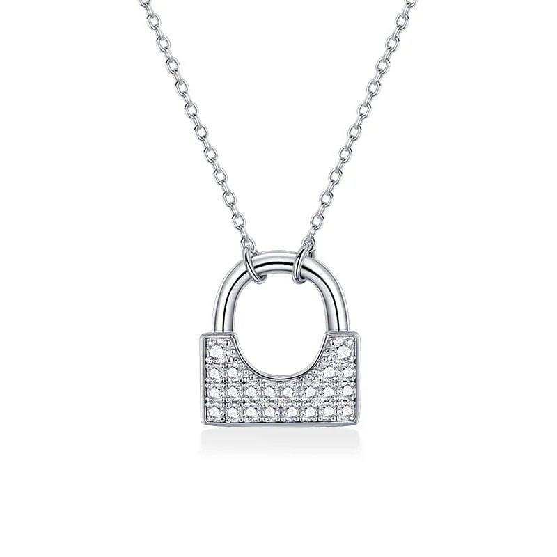 Women’s layered necklaces-FANCIME "Yes My Love" Padlock Sterling Silver Necklace