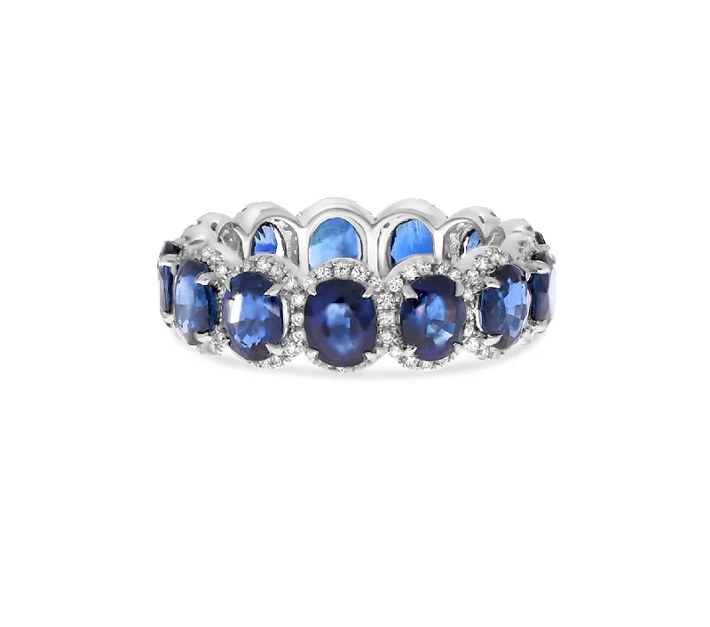 Women’s colored gemstone engagement rings-Sapphire and Diamond Ring