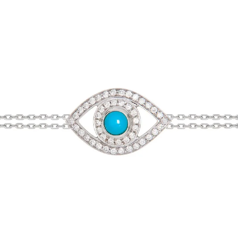 Women’s engraved bracelets-Diamond Sapphire Bracelet