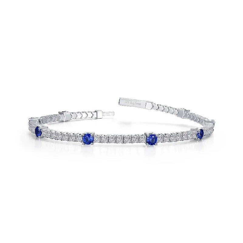 Women’s stylish cuff bracelets-Flexible Sapphire Bracelet in Sterling Silver